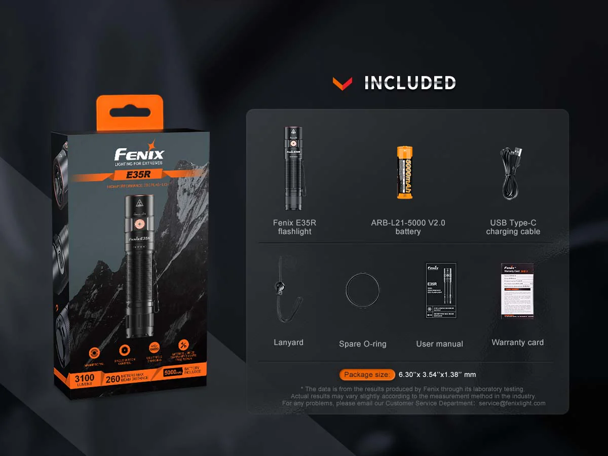 Fenix E35R Rechargeable EDC Flashlight - Maze - Image 16