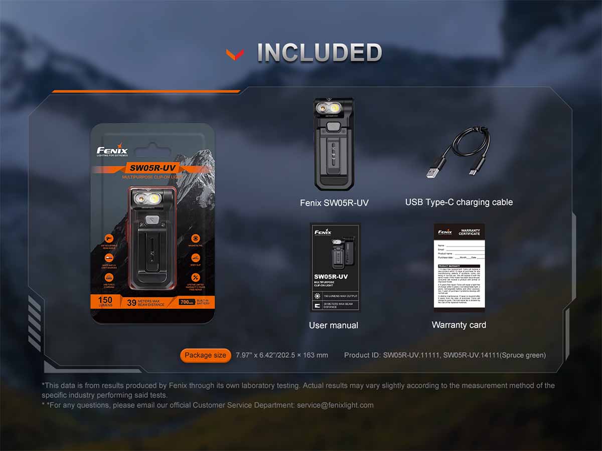 Fenix SW05R-UV Clip On Flashlight with UV Light - Image 18