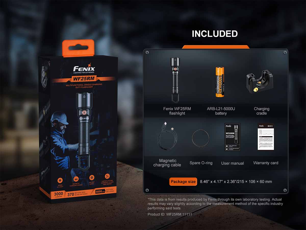 Fenix WF25RM Rechargeable Work Flashlight with Charging Dock - Image 19